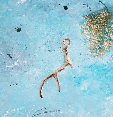 Antler Charm in Antique Gold, Antique Silver, Antique Copper or .999 Silver for creating Jewelry Necklace Bracelet Earrings Scissor Fob Keychain Scrapbooking Cards Journaling Bookmarks