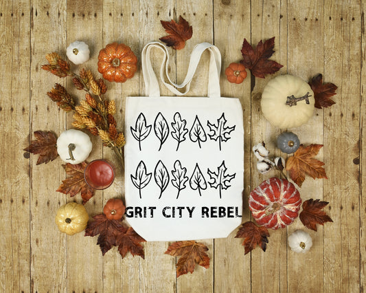 Fall leaves reusable cloth tote bag
