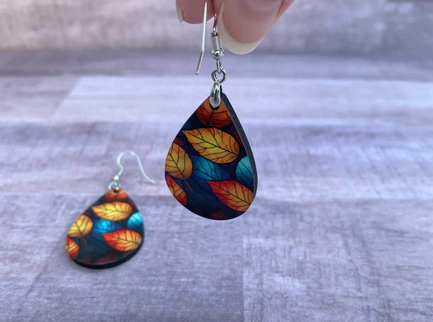 Fall Leaves Teardrop Earrings