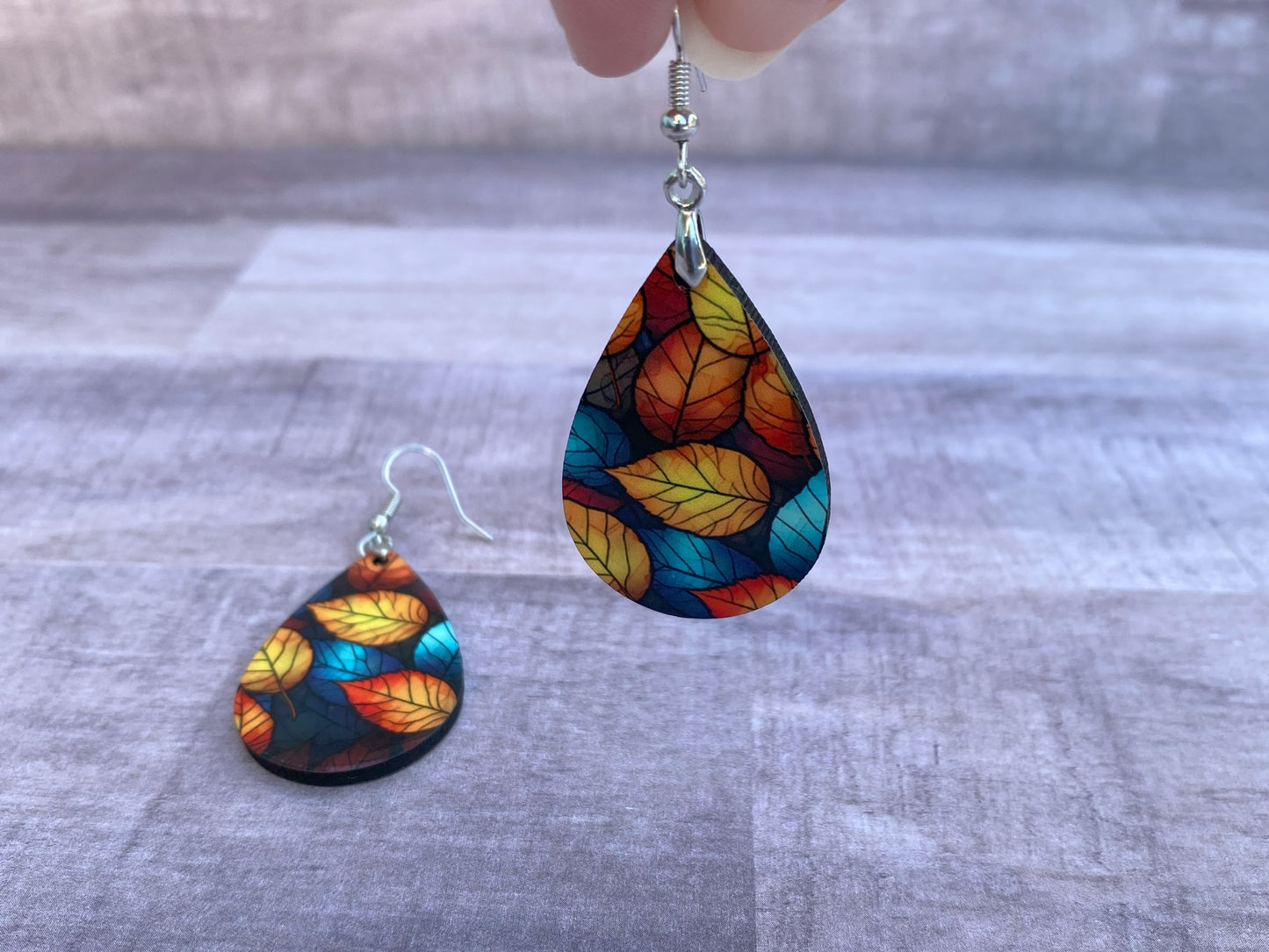 Fall Leaves Teardrop Earrings