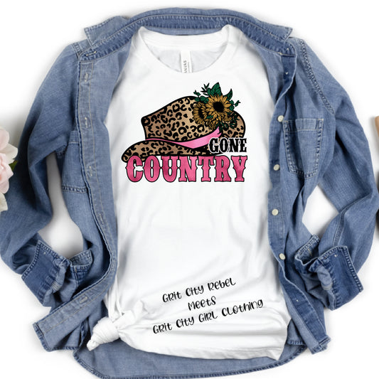 Gone Country with a Leopard hat Grit City Rebel
