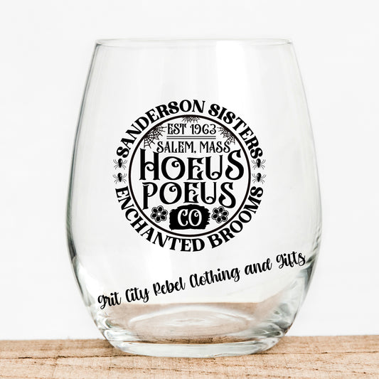 Anderson sisters enchanted brooms Hocus Pocus 15oz wine glass
