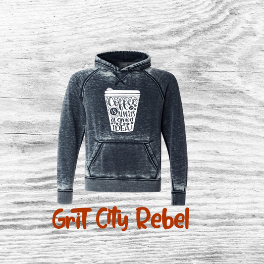 coffee is always a good idea long sleeve pull over hoodie
