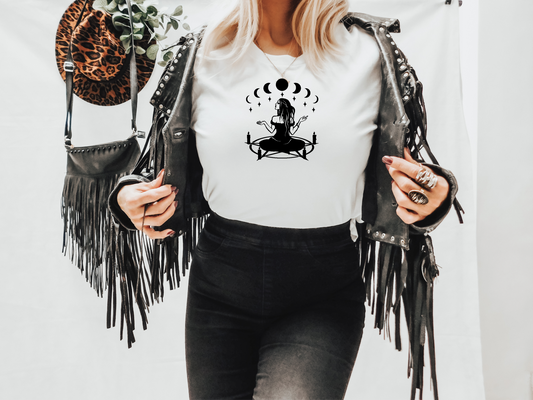 Pentagram Witch short sleeve unisex T-Shirt