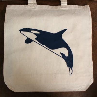 Whale reusable cloth tote bag