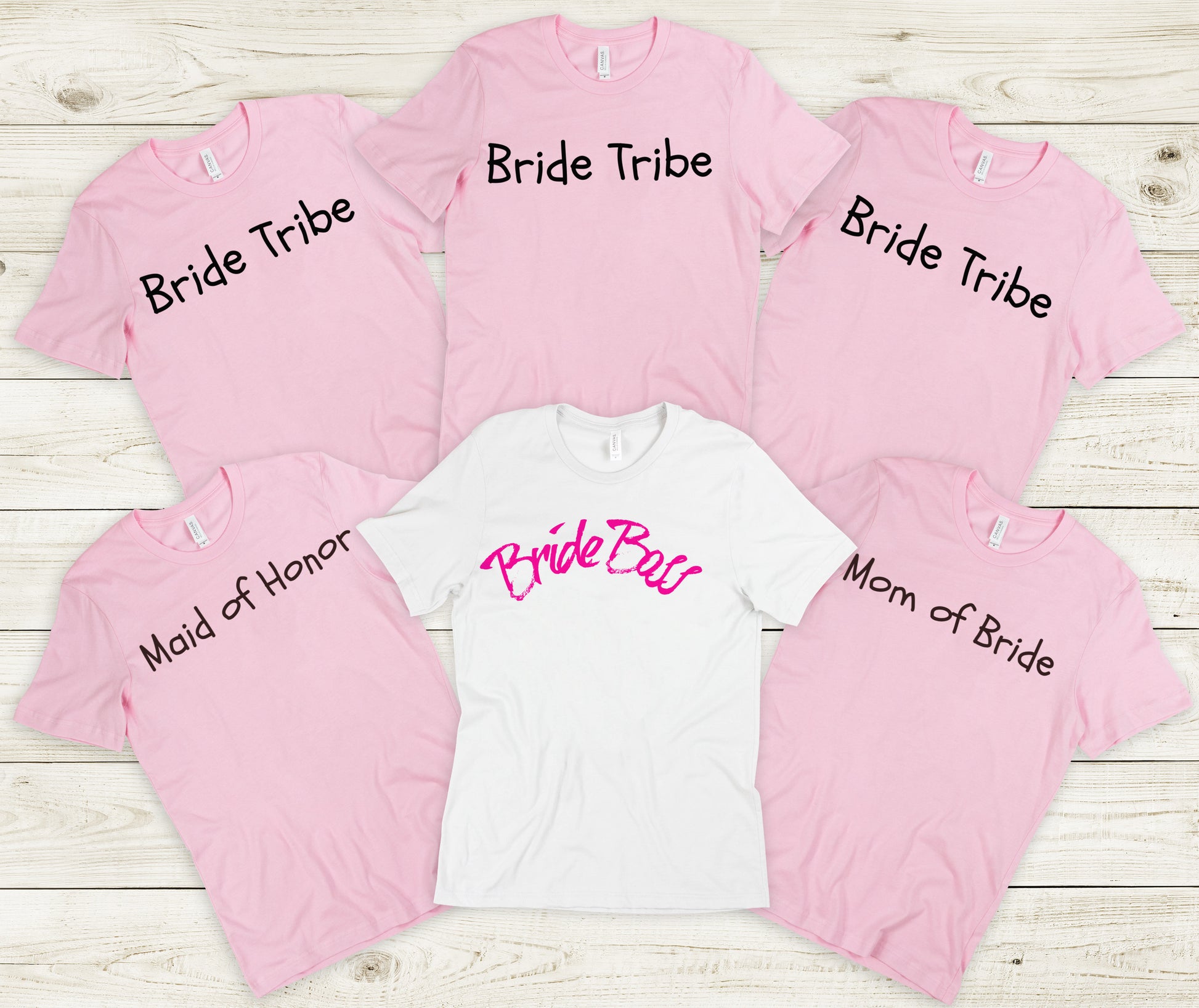 Bride Boss, Maid of Honor, Mom of the Bride and Bride Tribe T-Shirt