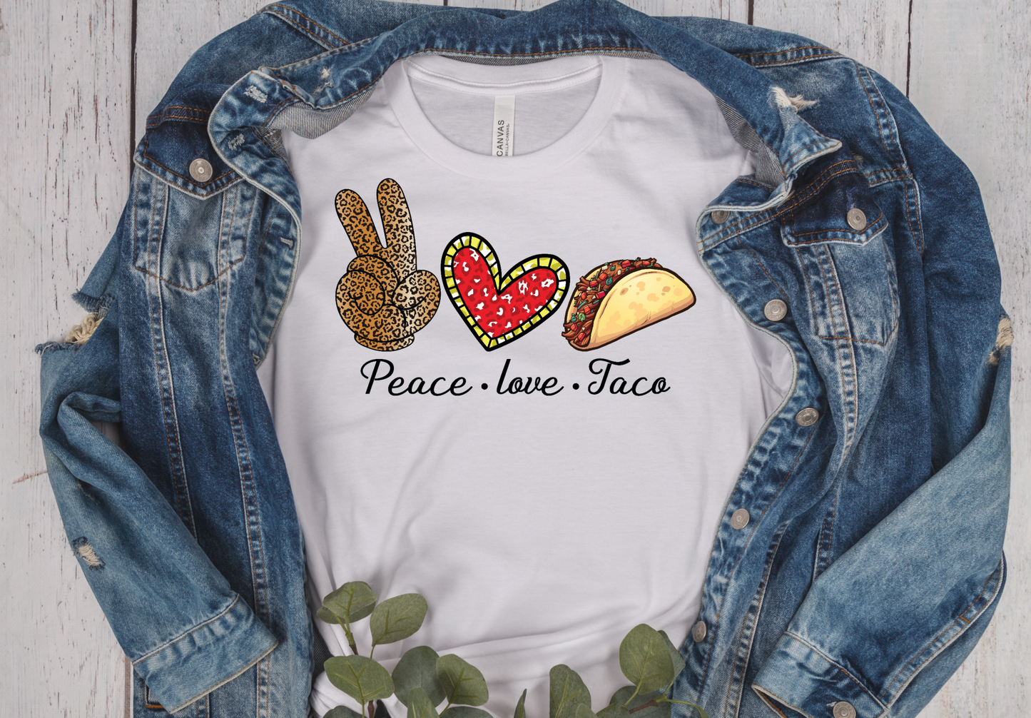 Peace Love Taco for Taco Tuesday unisex short sleeve Tshirt