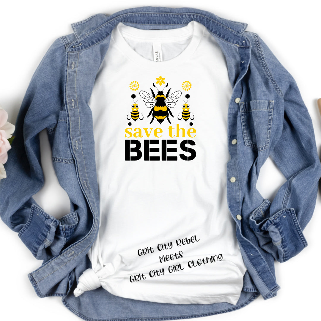 grit city rebel Save the bees tshirt design