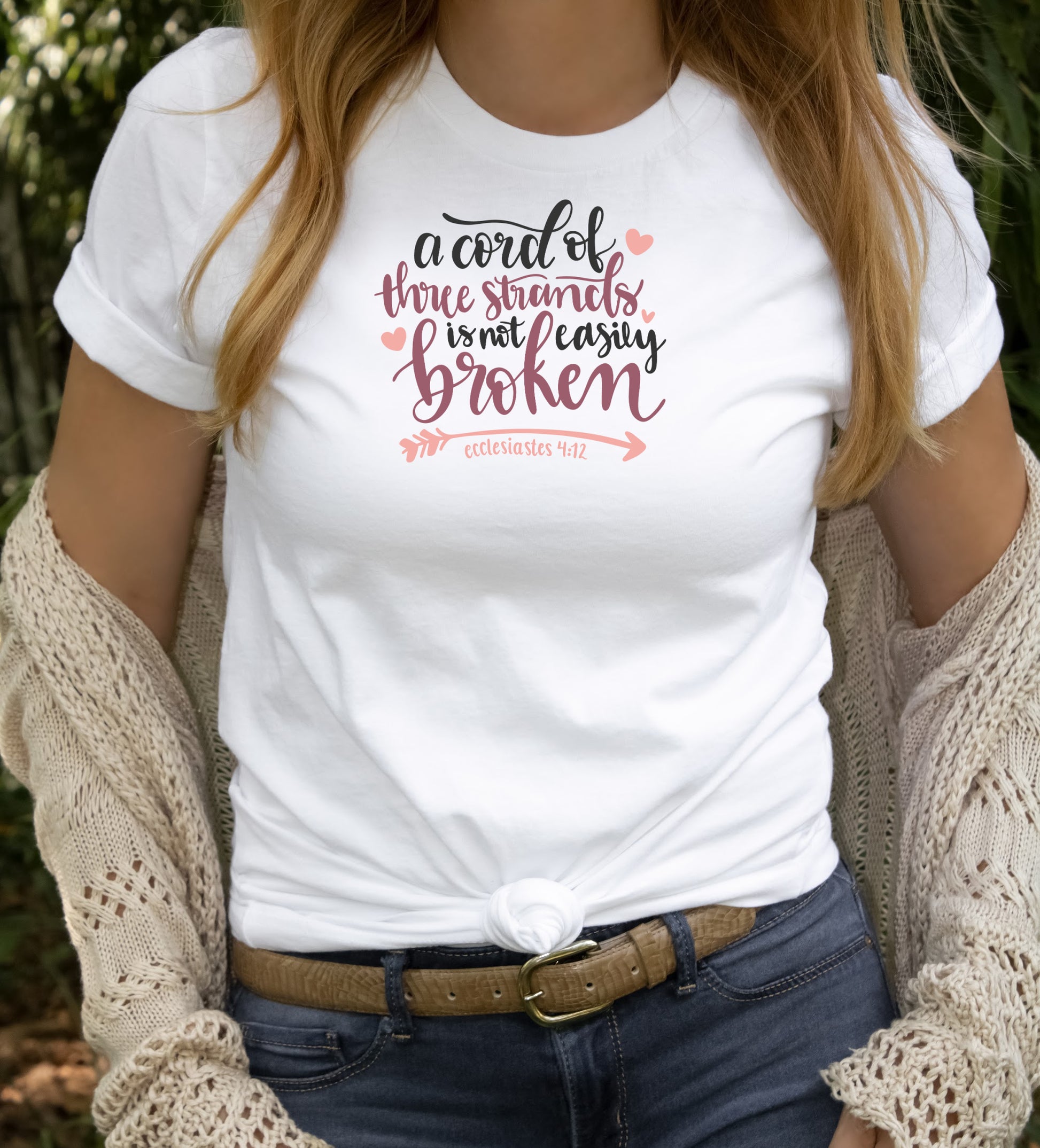 A cord of three strands is not easily broken unisex short sleeve T-Shirt ecclesiastes4:12