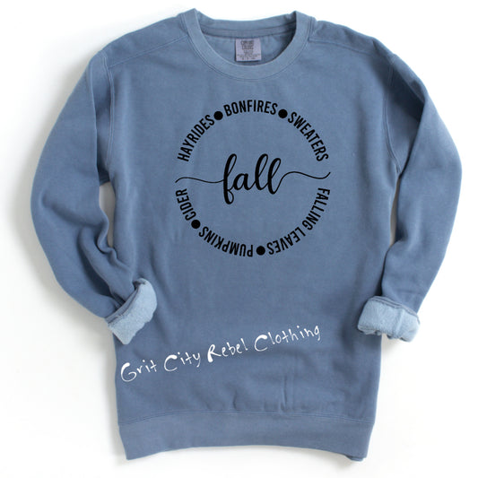 Fall Words in a Circle Sweatshirt