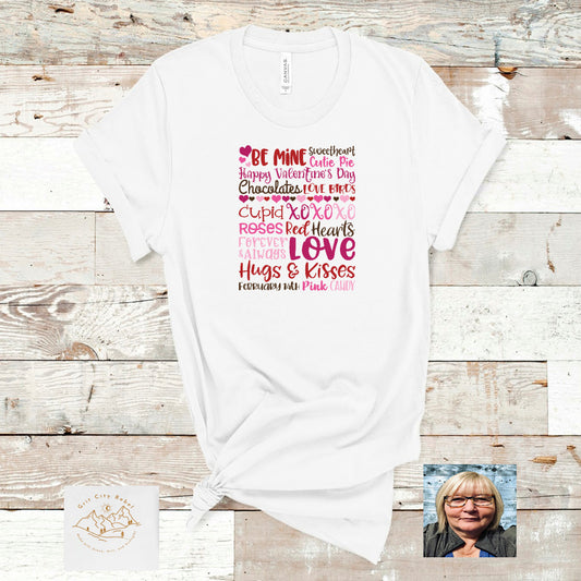 Subway Valentine/Love words on a Short sleeve unisex T-Shirt